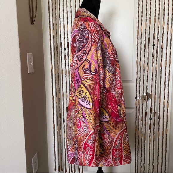 Isle Apparel Long Tunic Coat Multi Color Size Large - Picture 3 of 9